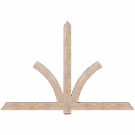 Ekena Millwork Redmond Smooth Timber Gable Bracket, Douglas Fir, 96"W x 64"H x 3 1/2"D x 5 1/2"F, 16/12 Pitch GBW096X64X0406RED00SDF